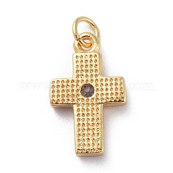 Cubic Zirconia Tiny Cross Charms&nbsp;KK-G363-03G-06