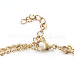 304 Stainless Steel Diamond Cut Cuban Link Chain Bracelets&nbsp;BJEW-L673-012-G