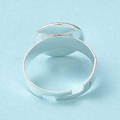 Adjustable 201 Stainless Steel Finger Rings Components&nbsp;STAS-G187-01S-12mm