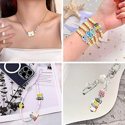8Pcs 4 Colors Printed Opaque Resin Beads&nbsp;RESI-YW0006-42