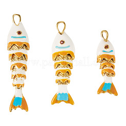 3Pcs 3 Styles Rack Plating Brass Pendants&nbsp;KK-TA0008-61C
