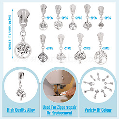 18Pcs 9 Style Alloy Zipper Pulls&nbsp;HJEW-TAC0080