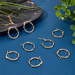 12 Pairs 201 Stainless Steel Hoop Earrings for Women&nbsp;EJEW-UN0002-43