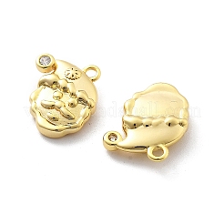Brass Micro Pave Cubic Zirconia Pendants&nbsp;KK-U049-04G-03