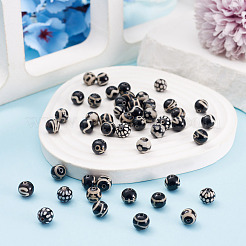 48Pcs 8 Styles Tibetan Style dZi Beads&nbsp;G-TA0003-33