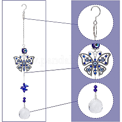 2Pcs Butterfly and Eye Turkish Blue Evil Eye Pendant Decoration&nbsp;HJEW-BC0001-17