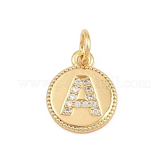 Brass Micro Pave Clear Cubic Zirconia Charms&nbsp;CU-CBA56CE-12G