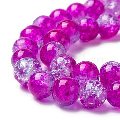 Spray Painted Crackle Glass Beads Strands&nbsp;CCG-Q002-8mm-09