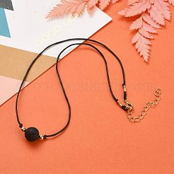 Natural Lava Rock Beaded Necklaces&nbsp;NJEW-JN03099-05