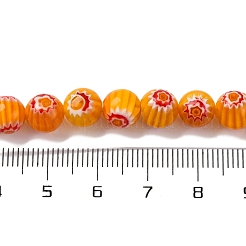 Handmade Millefiori Lampwork Beads Strands&nbsp;LAMP-G164-05D