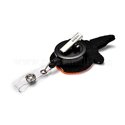 Halloween Pumpkin Glitter Powder Felt & ABS Plastic Badge Reel&nbsp;AJEW-I053-22