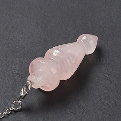 Natural Rose Quartz Pointed Dowsing Pendulums&nbsp;AJEW-B020-03P-07