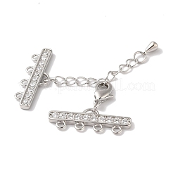 Brass Micro Pave Cubic Zirconia Chain Extender&nbsp;LS-KK-L216-004A-P