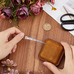 Flower Pattern Leather Tape Measure&nbsp;AJEW-WH20001-30B