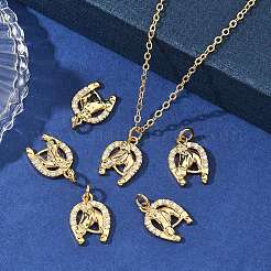 SHEGRACE Brass Micro Pave Clear Cubic Zirconia Pendants&nbsp;XGRQ4S882-748G
