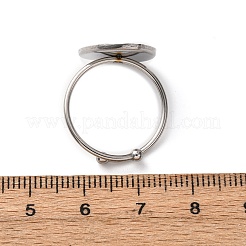 Adjustable 304 Stainless Steel Cuff Ring Components&nbsp;STAS-D372-10P-02