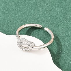 Brass Micro Pave Cubic Zirconia Finger Rings&nbsp;RJEW-C153-01P-02