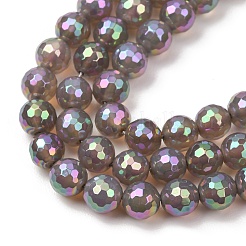 Electroplated Natural Agate Beads Strands&nbsp;G-B191-A07-8mm-03