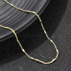 1MM Brass Cuboid Link Chain Necklaces&nbsp;NJEW-P341-01G