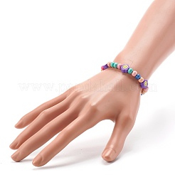 Round Natural Wood Beads Stretch Bracelets&nbsp;BJEW-JB06596