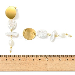 Natural Nucleated Baroque Keshi Pearl Stud Earrings&nbsp;EJEW-JE07152