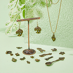 68Pcs 17 Styles Tibetan Style Alloy Charms&nbsp;FIND-HY0001-91