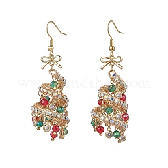Christmas Tree Glass Dangle Earrings&nbsp;EJEW-TA00745