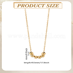 1Pc 304 Stainless Steel Slider Round Beads Pendant Necklaces&nbsp;NJEW-LP0003-10G