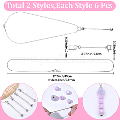 6Pcs 304 Stainless Steel Snake Chain Necklaces&nbsp;STAS-SC0020-87