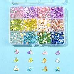 144G 12 Colors Handmade Polymer Clay Cabochons and Plastic Beads for DIY Jewelry Making Findings&nbsp;CLAY-FS0001-47