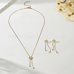 Women's Stainless Steel Stud Dangle Earrings & Lariat Necklaces Sets&nbsp;EB5177-1