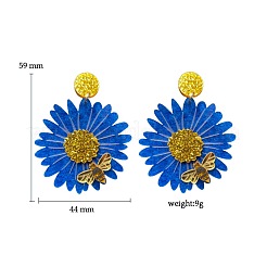 Flower with Bees Acrylic Dangle Stud Earrings&nbsp;FS-WG9FE34-04