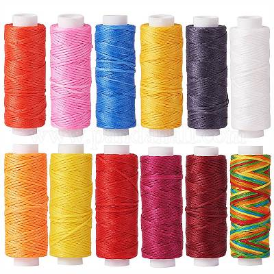 12Rolls 12 Colors Waxed Polyester Cord&nbsp;YC-SZ0001-03A-1