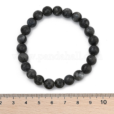 Natural Larvikite Beads Stretch Bracelets&nbsp;BJEW-F380-01-B14-1