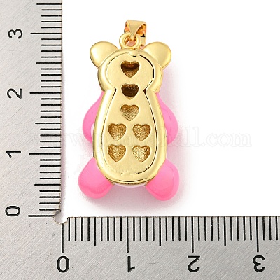 Rack Plating Brass with Enamel Pendants&nbsp;KK-B091-20G-03-1