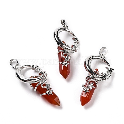 Natural Red Agate Pointed Pendants&nbsp;G-I0322-03P-06-1