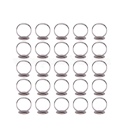 Brass Pad Ring Bases&nbsp;KK-PH0001-15S-1