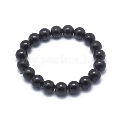Synthetic Black Stone Bead Stretch Bracelets&nbsp;BJEW-K212-B-032-1