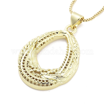 Brass Pendants Necklace&nbsp;NJEW-B101-02G-03-1