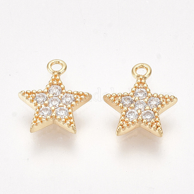 Brass Cubic Zirconia Charms&nbsp;KK-S350-278-1