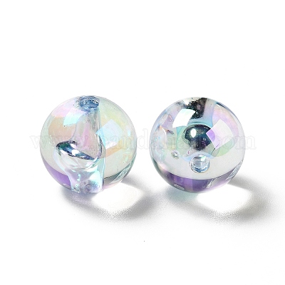 UV Plating Rainbow Iridescent Acrylic Beads&nbsp;TACR-D010-01A-1