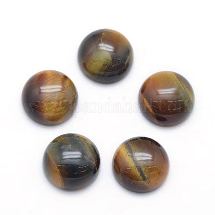 Natural Tiger Eye Cabochons&nbsp;G-P393-R12-10mm-1