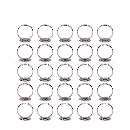 Brass Pad Ring Bases KK-PH0001-15S-1