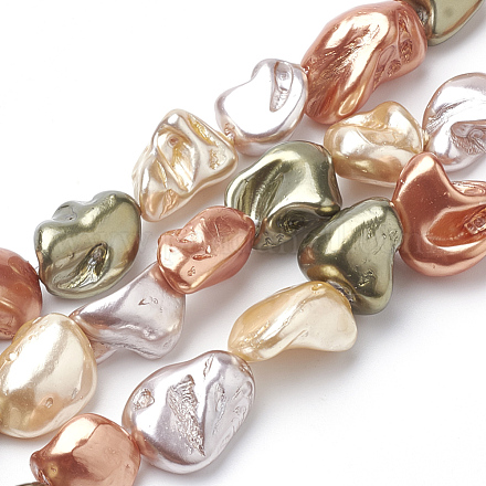 Shell Pearl Beads Strands&nbsp;X-PEAR-Q008-12A-1