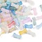 Gradient Color Transparent Acrylic Beads, with Golden Foil, Bone, Mixed Color, 15x7x6.5mm, Hole: 2.5mm, about: 1470pcs/500g