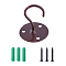 Iron Wall Hooks, Coat Towel Hooks, Wall Decorations Ornaments, Flat Round, Brown, 65.5x55.5mm, Hole: 6mm