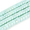 AB Color Plated Opaque Glass Beads Strands, Flat Round, Light Cyan, 6~6.5x3mm, Hole: 1~1.2mm, about 111~119pcs/strand, 14.17~15.16''(36~38.5cm)