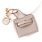 Portable PU Leather Bag Keychain, Lime, 60x50mm
