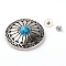 Alloy & Imitation Turquoise Craft Solid Screw Rivet, DIY Leather Craft Nail, Flat Round, Antique Silver, Blue, 30x10mm, Hole: 2mm, Screw: 5x4mm and 7x4.5mm