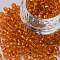 6/0 Glass Seed Beads, Silver Lined Round Hole, Round, Orange Red, 4mm, Hole: 1.5mm, about 1000pcs/100g